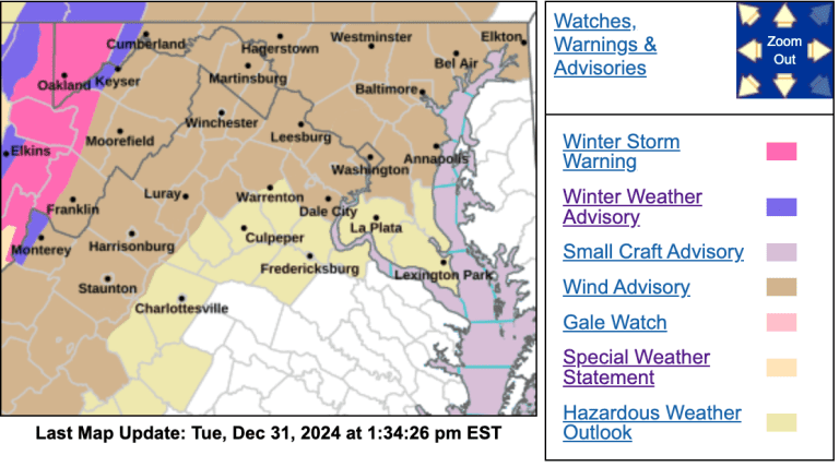 Weather Bulletin : Wind Advisory Along & West of BRP & Some Points South